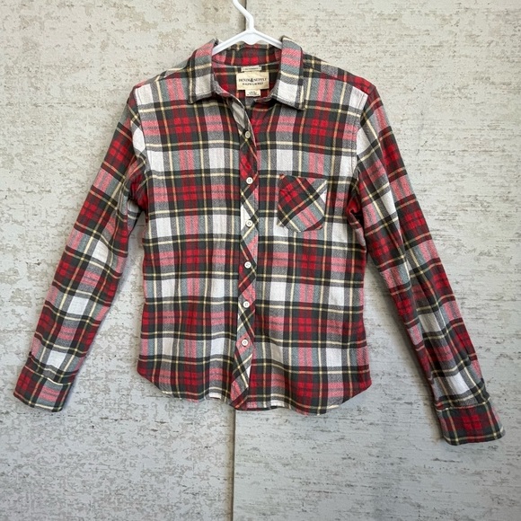 Ralph Lauren Denim & Supply Red Green Plaid Shirt Tomboy Fit Button Up Flannel - Picture 1 of 14